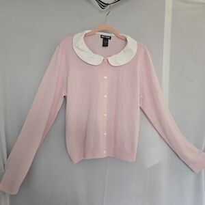 HOT TOPIC PINK CARDIGAN SIZE L